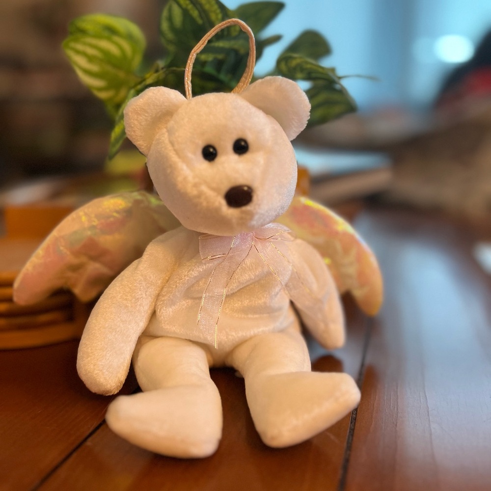 Ty Beanie Babies White Angel Bear
